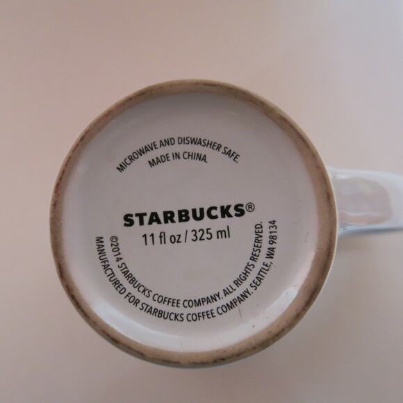 STARBUCKS Holiday Christmas Mug Red Gold Flower Coffee Tea Mug 2014 Winter - Picture 4 of 4